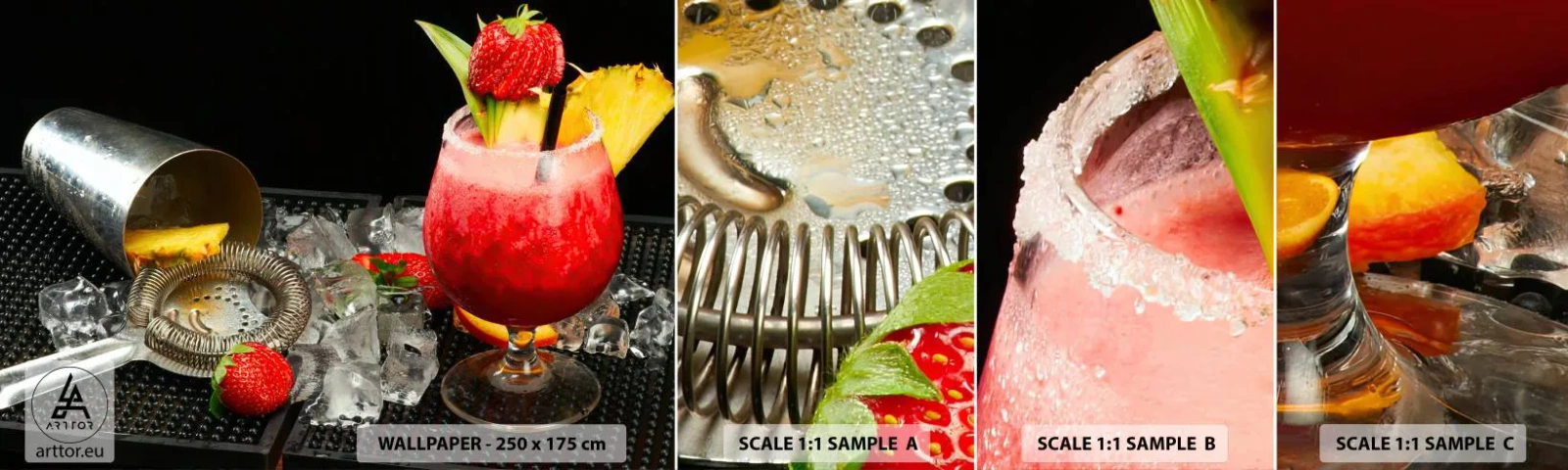 Échantillon de Papier Peint Autocollant Deluxe Sticker - Envouter le goût - Boire, Cocktail, Mixeur - 100x30 cm