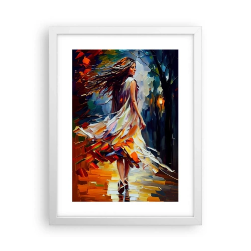 Affiche dans un cadre blanc - Poster - La fille d'automne - 30x40 cm