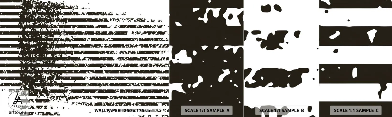 Échantillon de Papier Peint Autocollant Deluxe Sticker - Rythme et bruissement - Abstraction, Morceau, Graphique - 100x30 cm