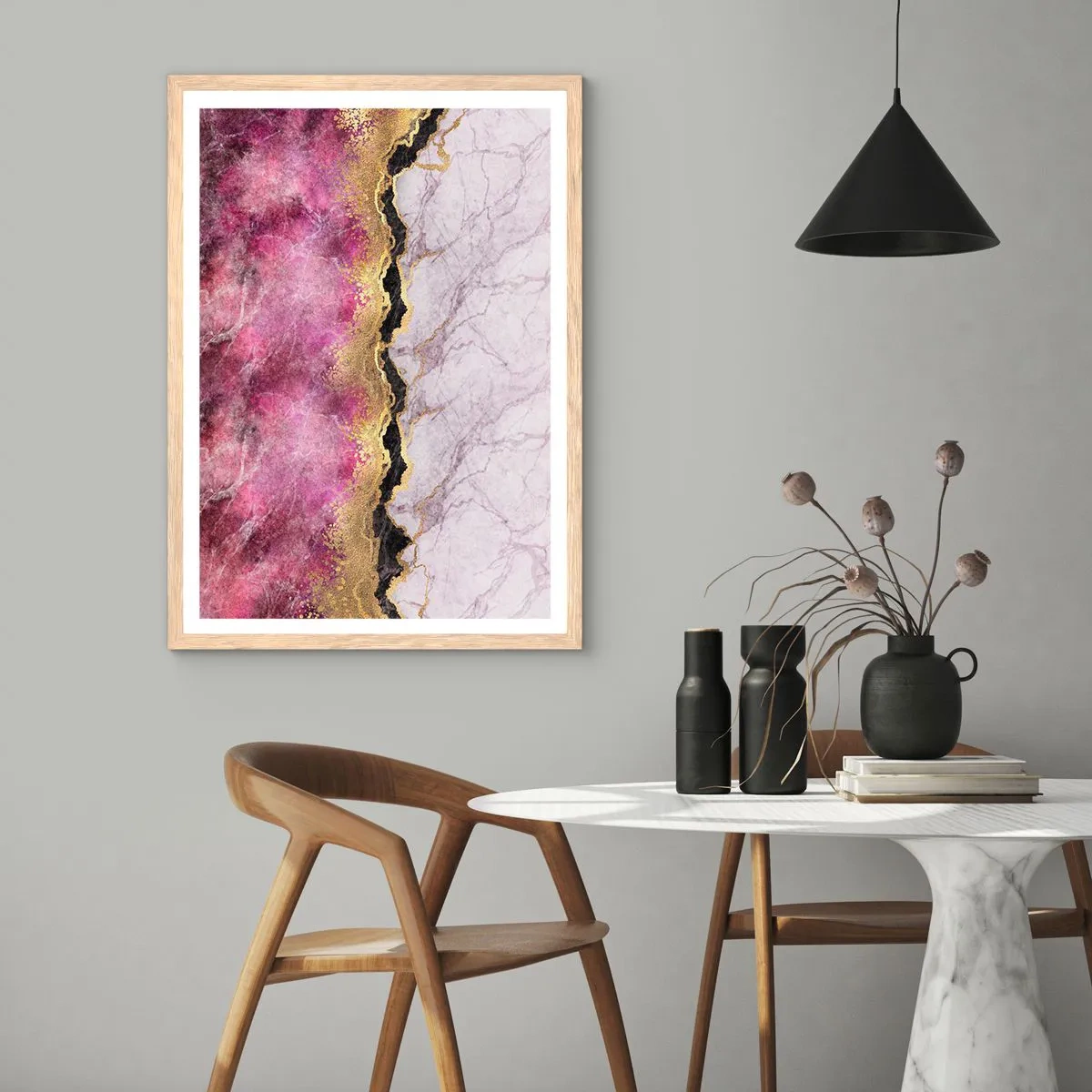 Affiche dans un chêne clair - Poster - À la frontière - 40x50 cm