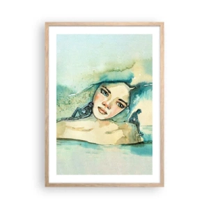 Affiche dans un chêne clair - Poster - Suis-je bleu? - 50x70 cm