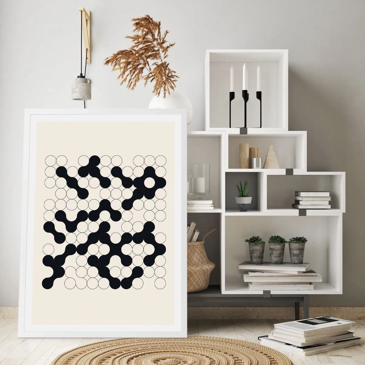 Affiche dans un cadre blanc - Poster - Jeu chinois – variation - 30x40 cm