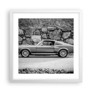 Affiche dans un cadre blanc - Poster - Légende des années 60 - 40x40 cm