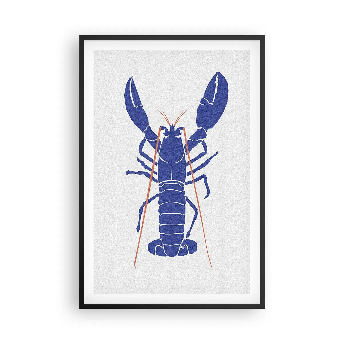 Affiche dans un cadre noir - Poster - Homard exquis en bleu marine - 61x91 cm