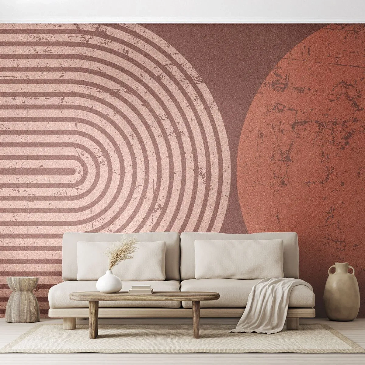 Papier Peint Photo Premium Sand - Une relation proche - Minimalisme, Moderne, Abstraction - 100x70 cm