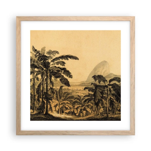 Affiche dans un chêne clair - Poster - Dans un climat colonial - 40x40 cm