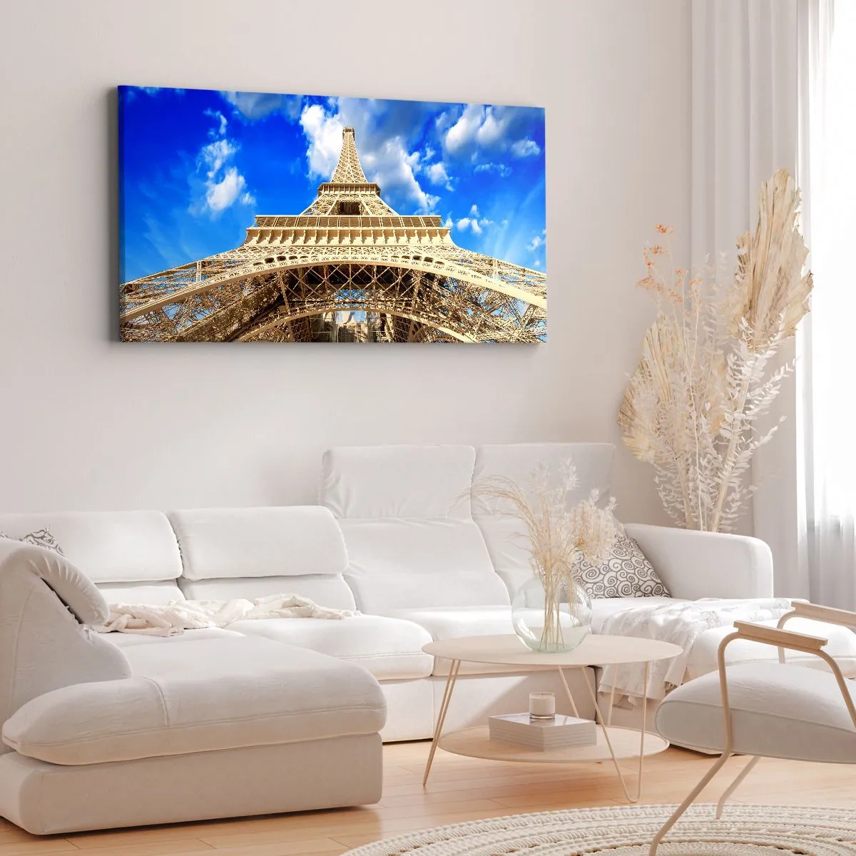 Impression sur toile - Image sur toile - Atteindre le ciel et les nuages - 100x40 cm