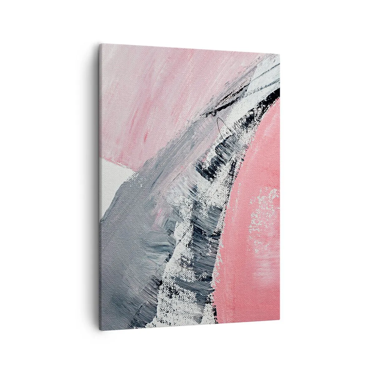 Impression sur toile - Image sur toile - Une composition abstraite dans les tons de rose et de gris. - 50x70cm - Composition assortie - Décoration murale moderne pour le salon et la chambre ARTTOR