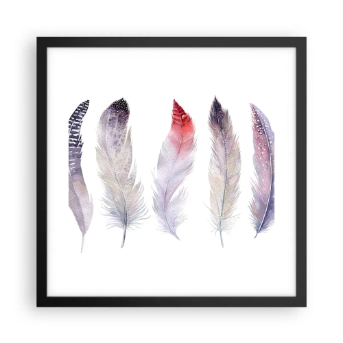 Affiche dans un cadre noir - Poster - Délicat comme un brouillard multicolore - 40x40 cm