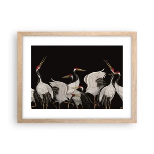 Affiche dans un chêne clair - Poster - Histoire d'oiseaux - 40x30 cm