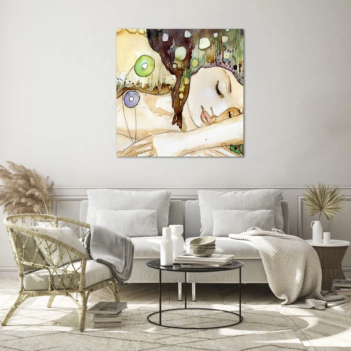 Impression sur verre - Image sur verre - Un rêve violet émeraude - 30x30 cm