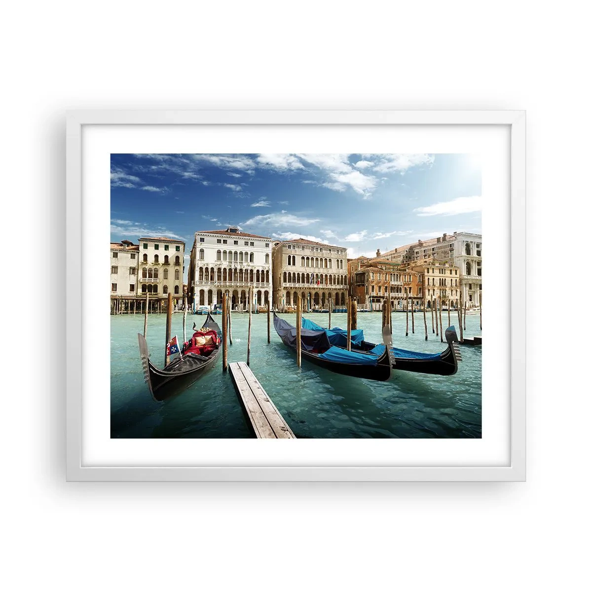 Affiche dans un cadre blanc - Poster - Palace bleu ciel - 50x40 cm