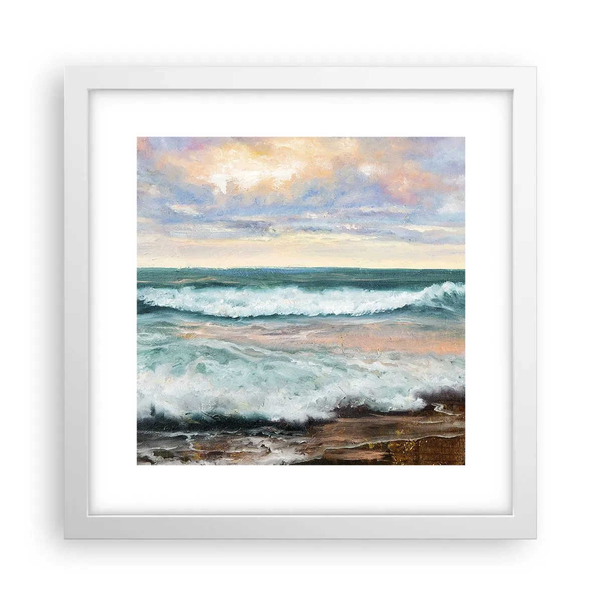 Affiche dans un cadre blanc - Poster - Ici tu adouciras ton âme - 30x30 cm