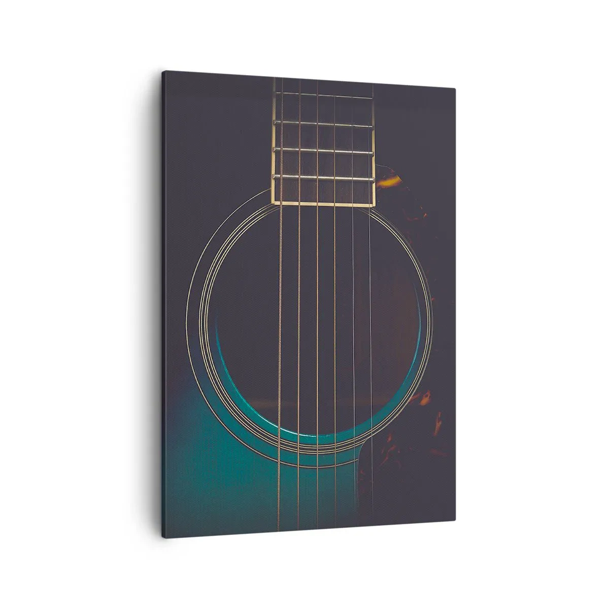 Impression sur toile - Image sur toile - Guitare acoustique dans une lumière sombre et élégante - 50x70cm - Le calme avant la tempête - Décoration murale moderne pour le salon et la chambre ARTTOR