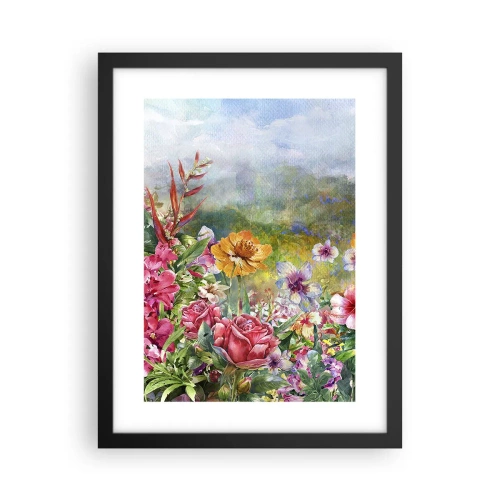 Affiche dans un cadre noir - Poster - Un jardin devenu fou - 30x40 cm