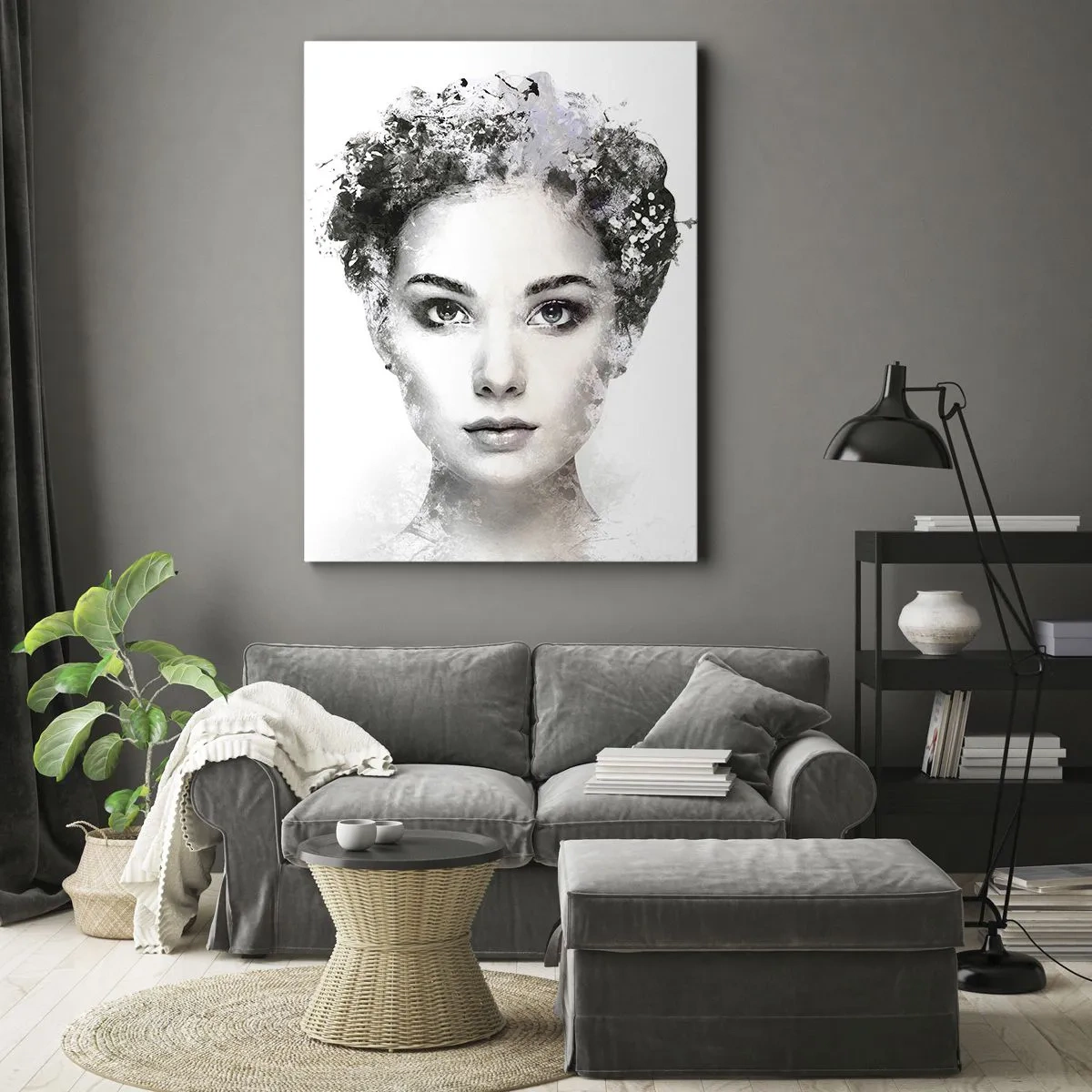 Impression sur toile - Image sur toile - Un portrait extrêmement stylé - 45x80 cm