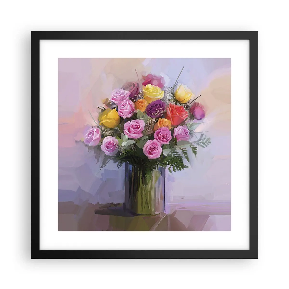 Affiche dans un cadre noir - Poster - Beauté conservée - 40x40 cm