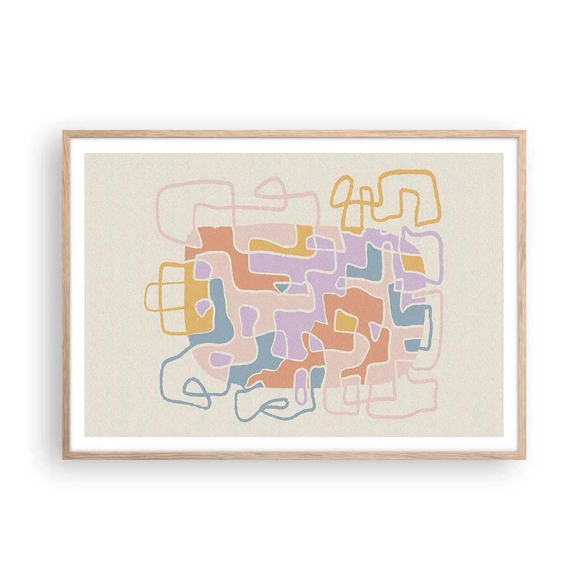 Affiche dans un chêne clair - Poster - Labyrinthe – une aventure joyeuse - 100x70 cm