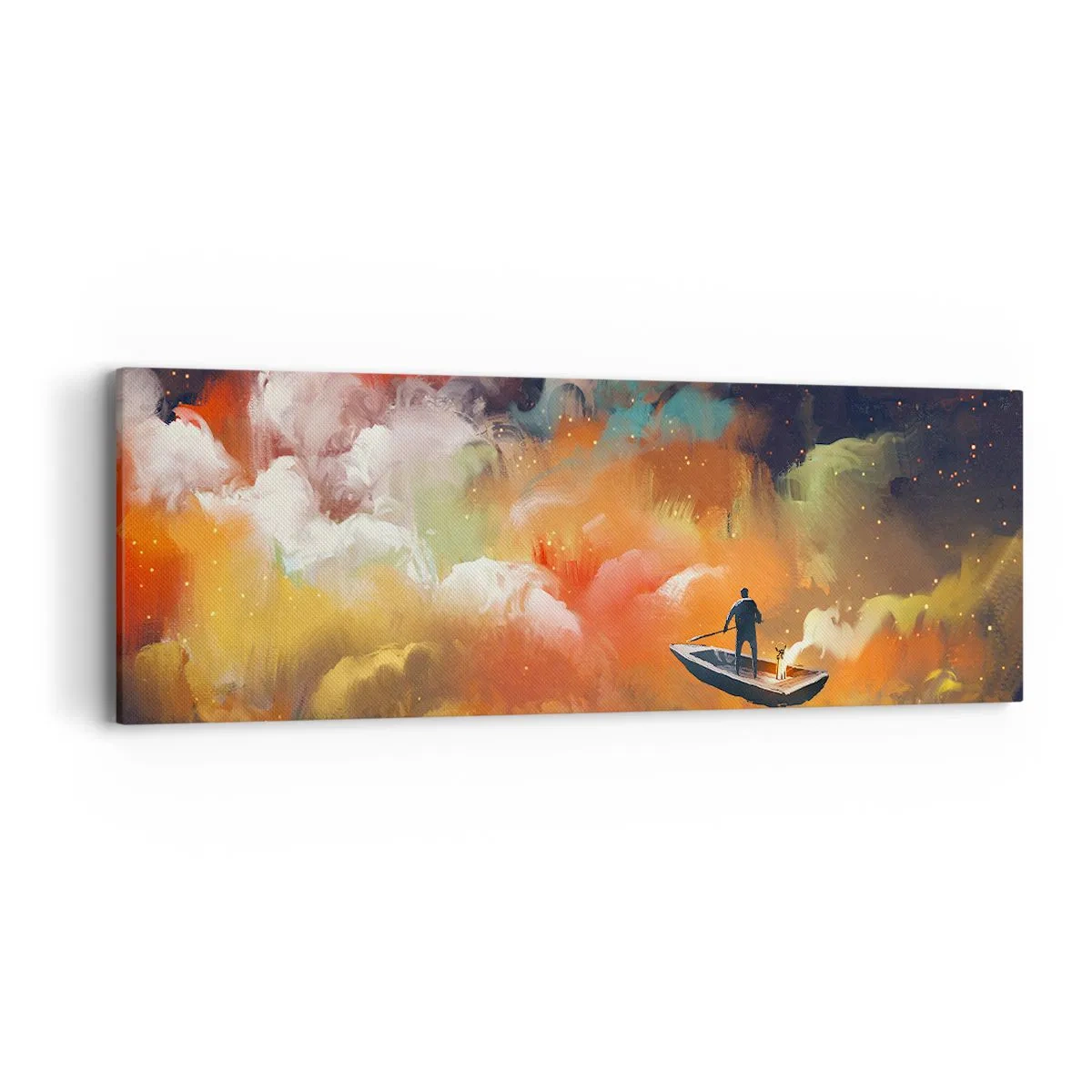 Impression sur toile - Image sur toile - En bateau à travers la galaxie - 90x30 cm