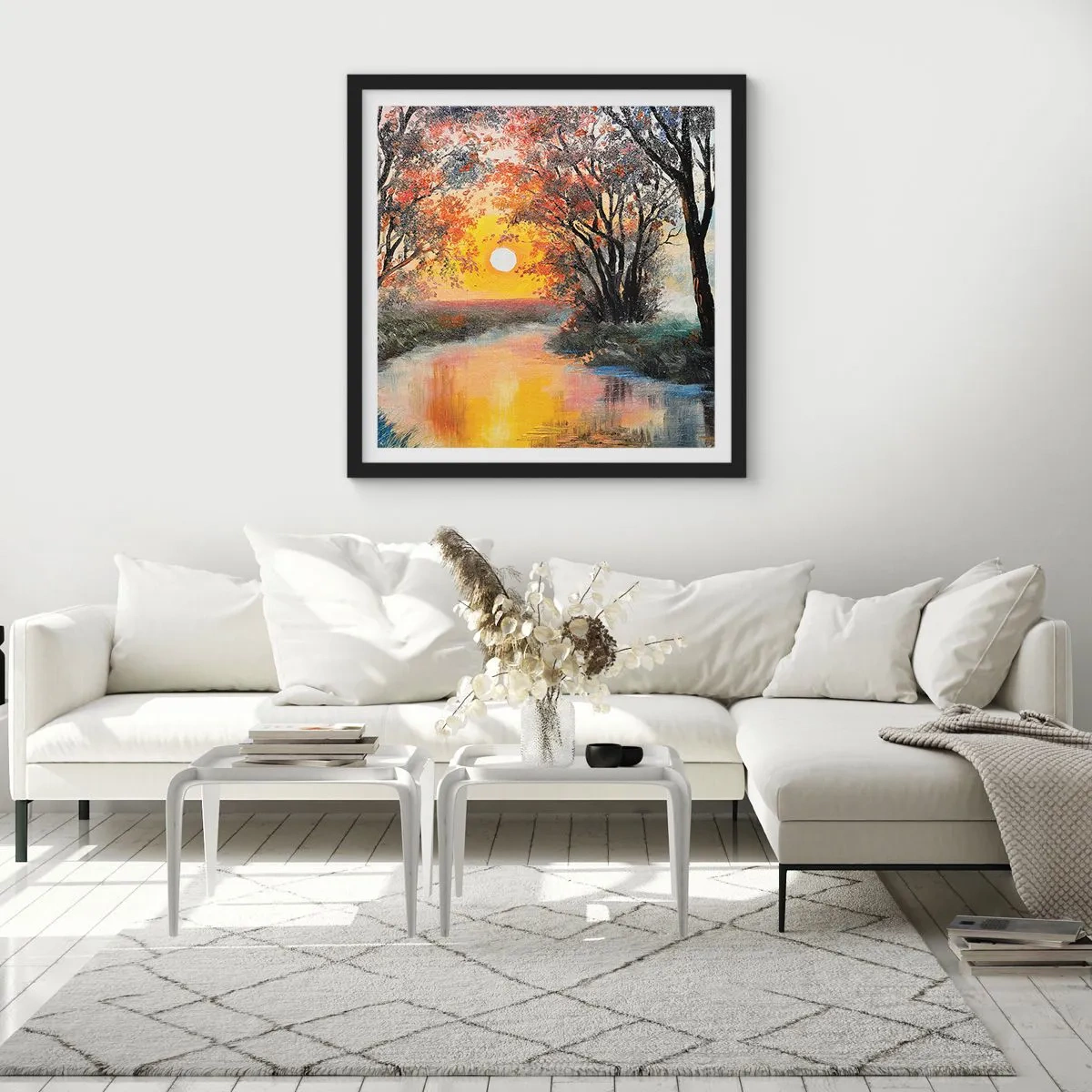 Affiche dans un cadre noir - Poster - Climats de printemps - 30x30 cm