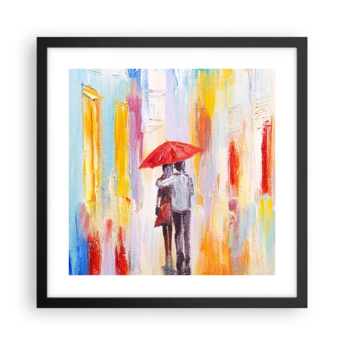 Affiche dans un cadre noir - Poster - Qu'il pleuve encore - 40x40 cm