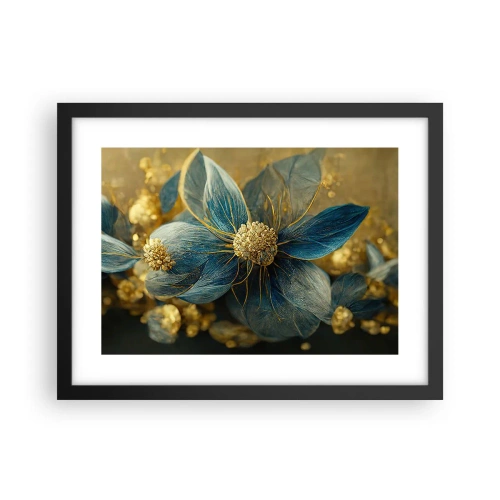 Affiche dans un cadre noir - Poster - Fleurir avec de l'or - 40x30 cm