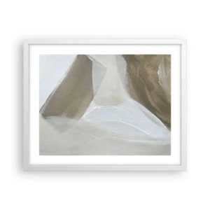 Affiche dans un cadre blanc - Poster - Une vague de blanc - 50x40 cm