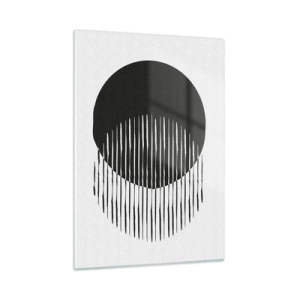 Impression sur verre - Image sur verre - Une forme minimaliste de deux cercles qui se croisent - 50x70cm - Son alter ego - Décoration murale moderne pour le salon et la chambre ARTTOR