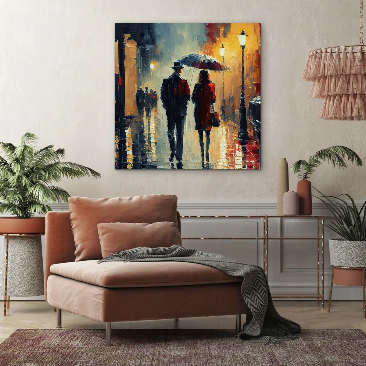 Impression sur toile - Image sur toile - Histoire d'amour urbaine - 50x50 cm