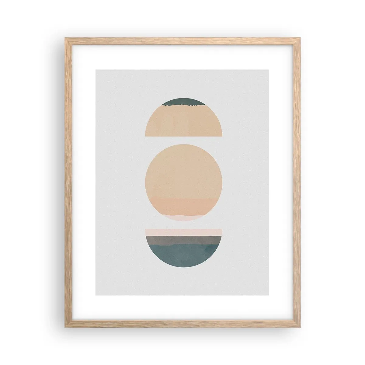 Affiche dans un chêne clair - Poster - Cercles après cercles - 40x50 cm