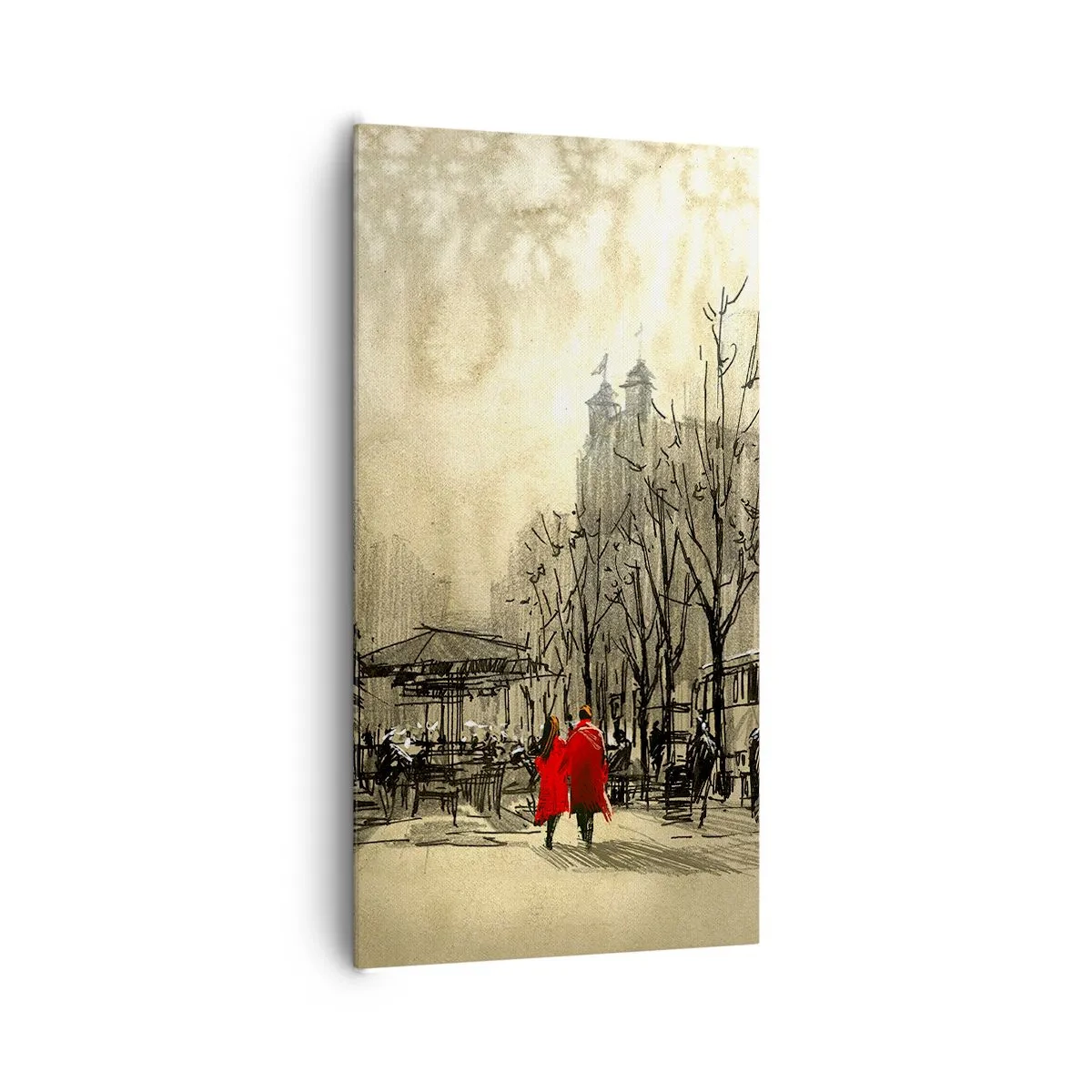 Impression sur toile - Image sur toile - Rendez-vous dans le brouillard de Londres - 65x120 cm
