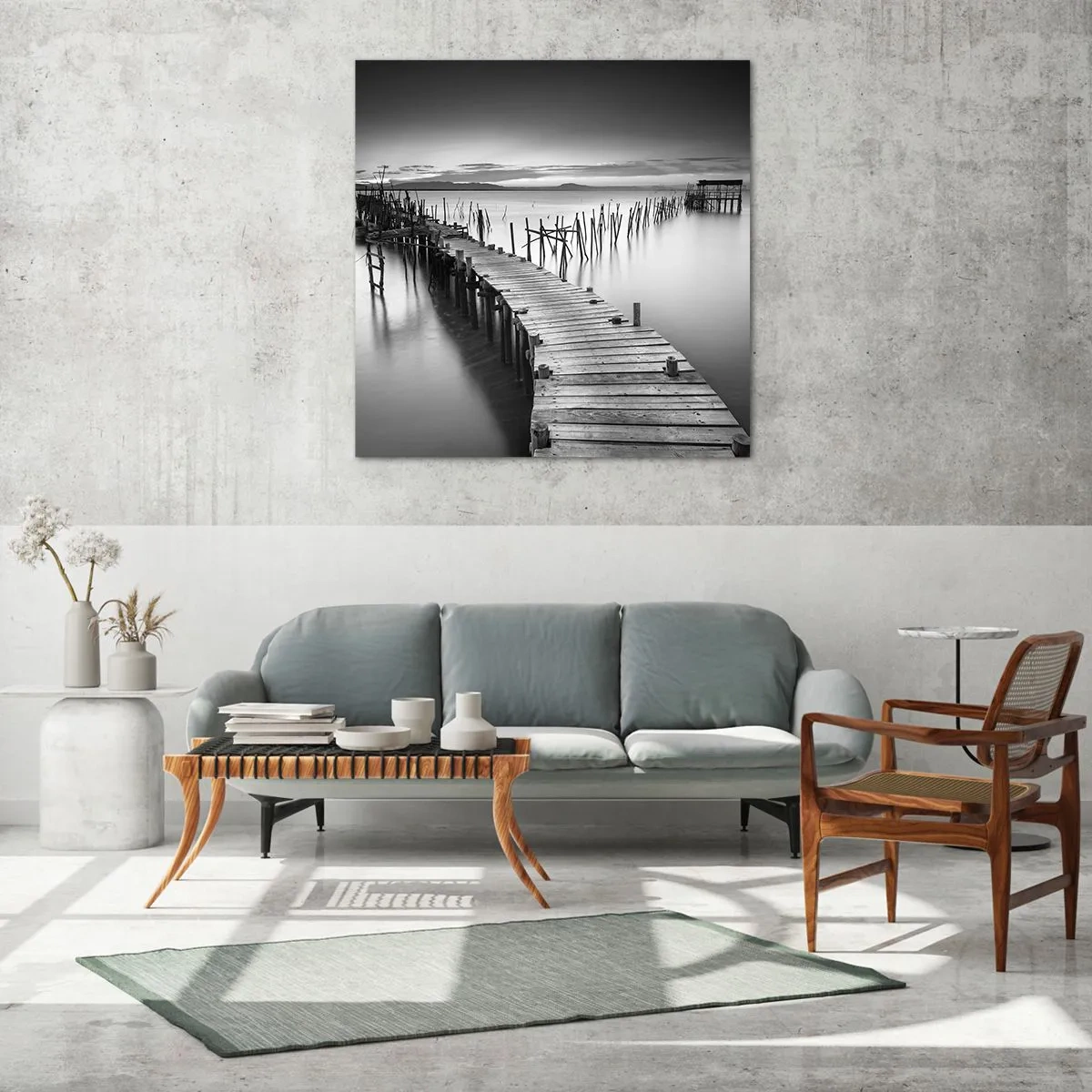 Impression sur verre - Image sur verre - La paix d'un rivage oublié - 70x70 cm