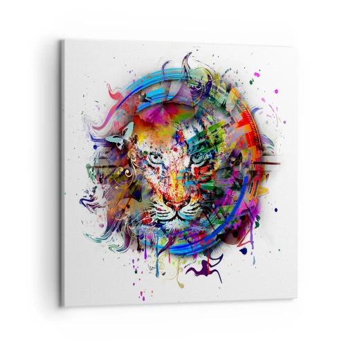 Impression sur toile - Image sur toile - Il se cache derrière un voile arc-en-ciel - 50x50 cm