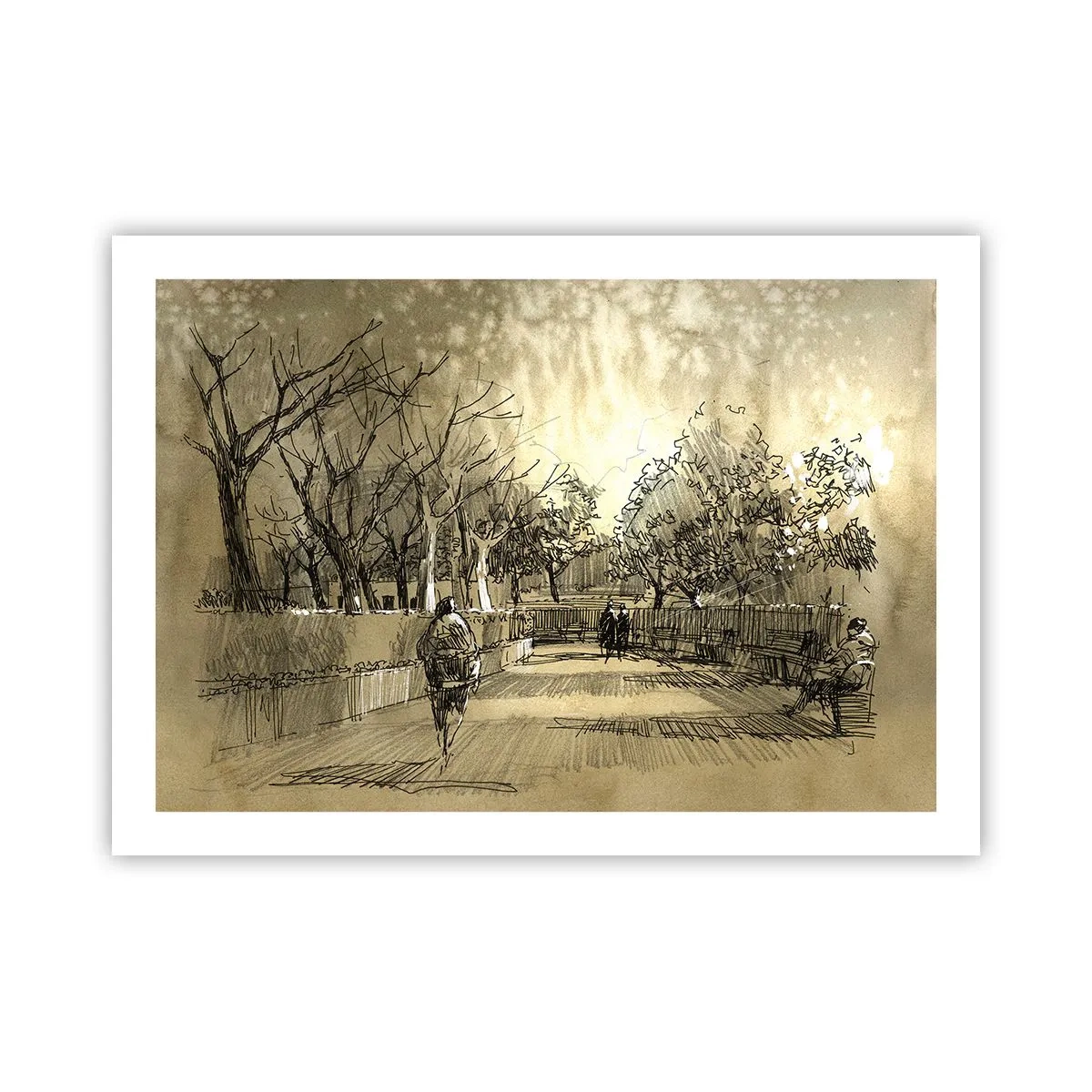 Affiche - Poster - Un moment arrêté avec une plume - 70x50 cm