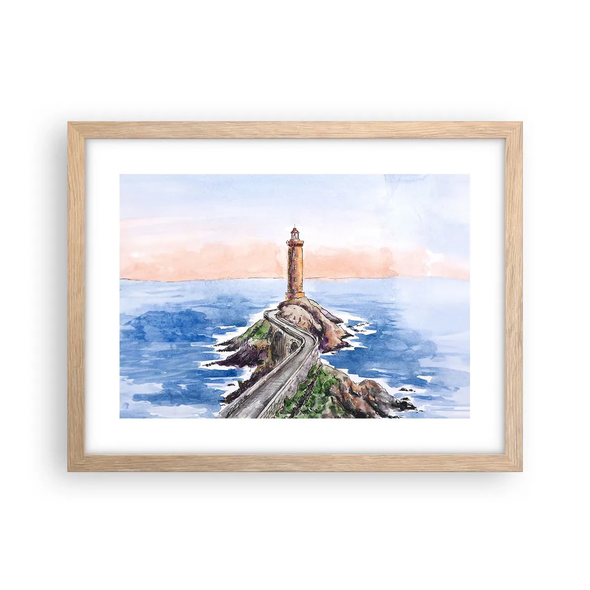 Affiche dans un chêne clair - Poster - Face à la mer - 40x30 cm