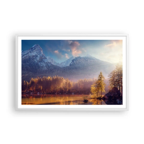 Affiche dans un cadre blanc - Poster - Dans les montagnes et les vallées - 91x61 cm