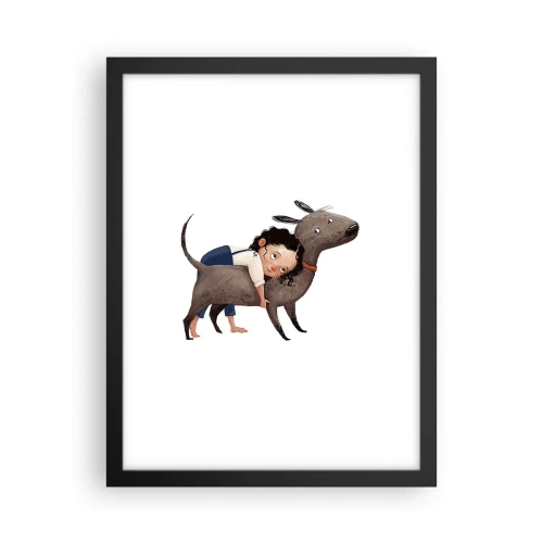 Affiche dans un cadre noir - Poster - Les meilleurs amis - 30x40 cm