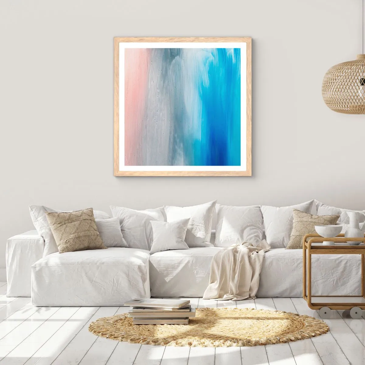 Affiche dans un chêne clair - Poster - Éléments : air - 50x50 cm