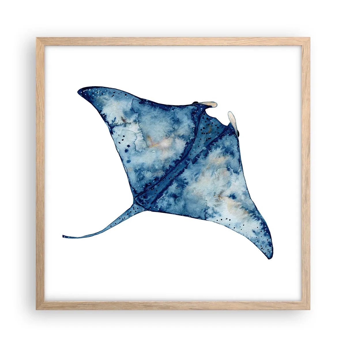 Affiche dans un chêne clair - Poster - La vie en bleu - 50x50 cm