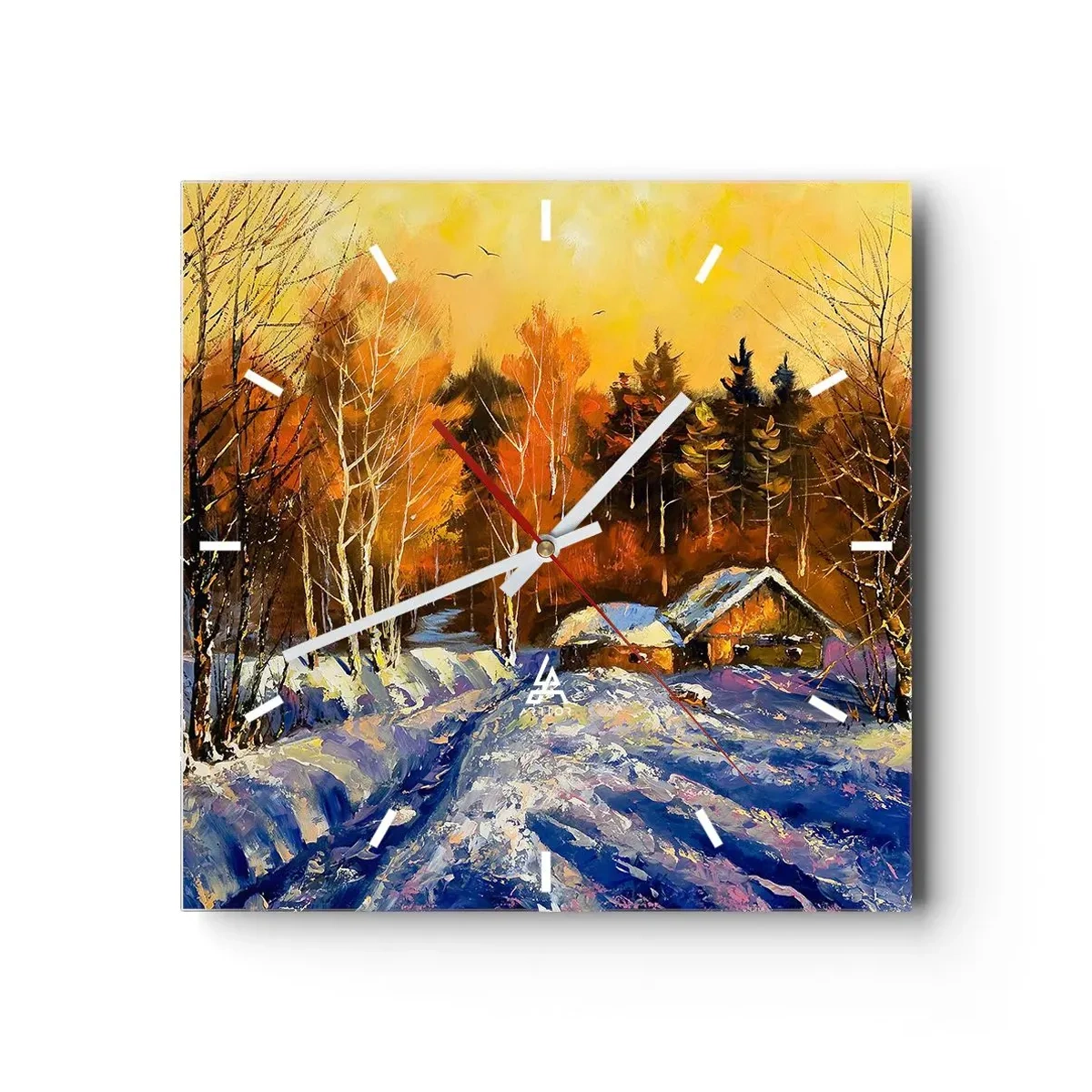 Horloge murale - Pendule murale - Impression d'hiver au soleil - 40x40 cm