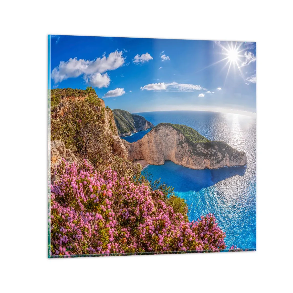 Impression sur verre - Image sur verre - Mes super vacances grecques - 60x60 cm