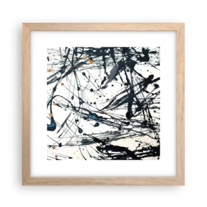 Affiche dans un chêne clair - Poster - Abstraction expressionniste - 30x30 cm