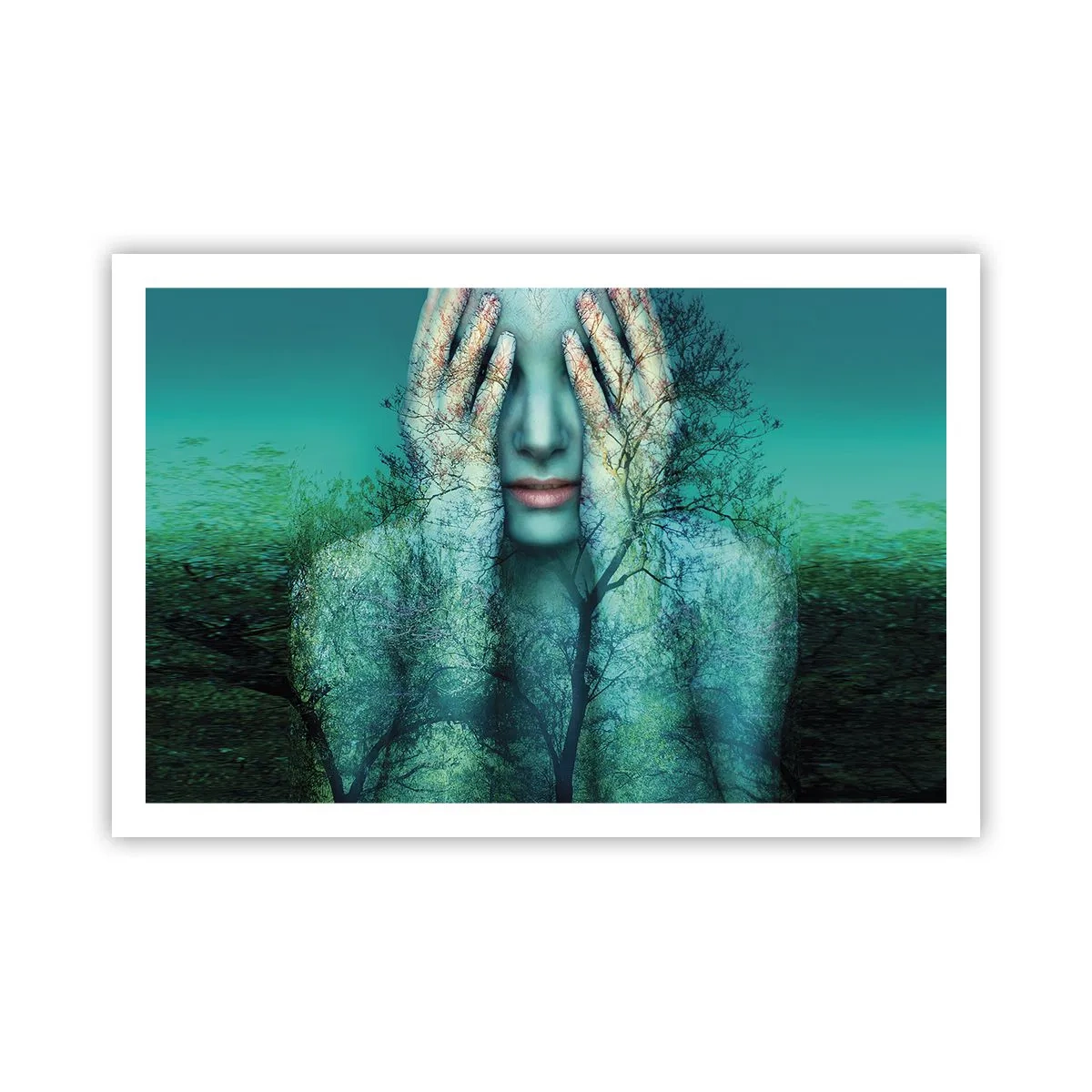 Affiche - Poster - immergé dans l'azur - 91x61 cm