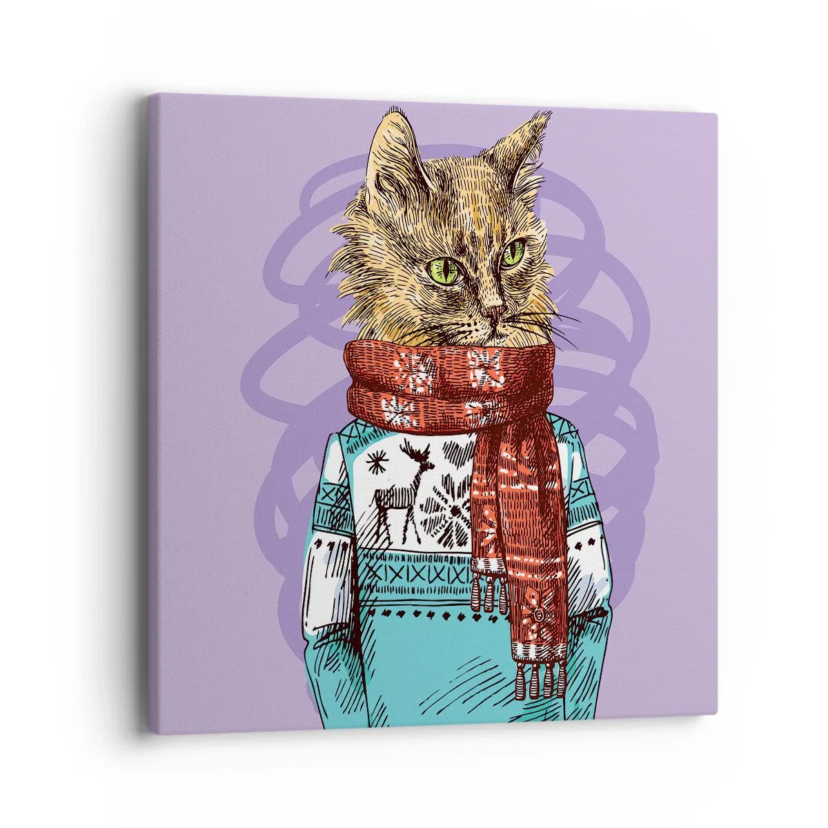 Impression sur toile - Image sur toile - Le chat, pas uniquement dans les chaussures - 40x40 cm