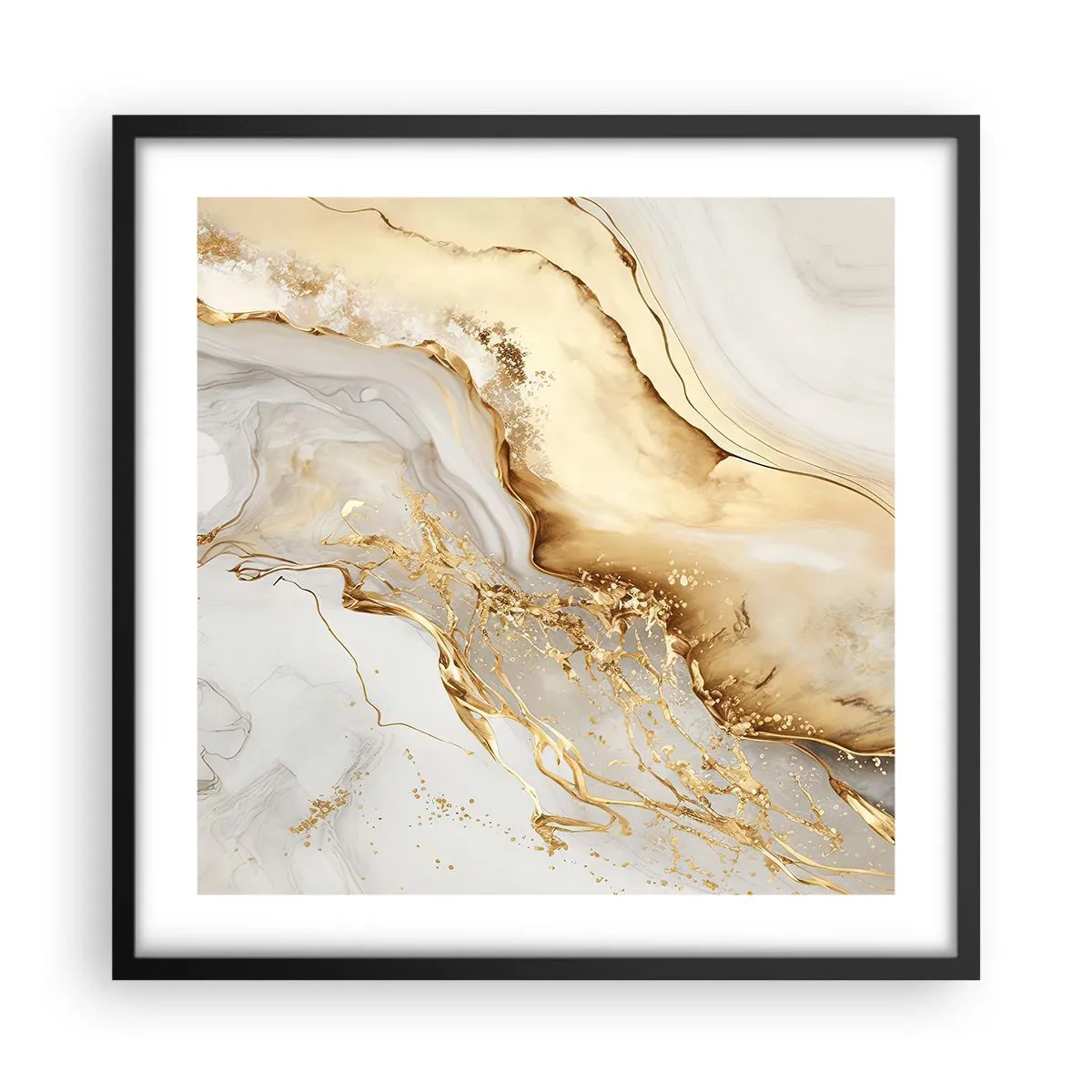 Affiche dans un cadre noir - Poster - Abstraction : beauté et bonté - 50x50 cm