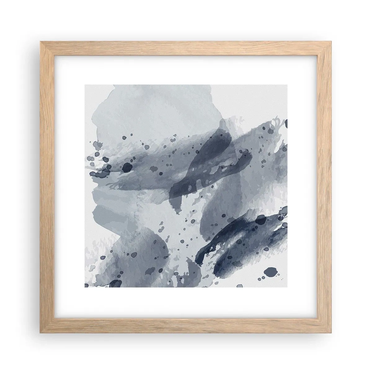 Affiche dans un chêne clair - Poster - Étude de la nature de l'eau - 30x30 cm