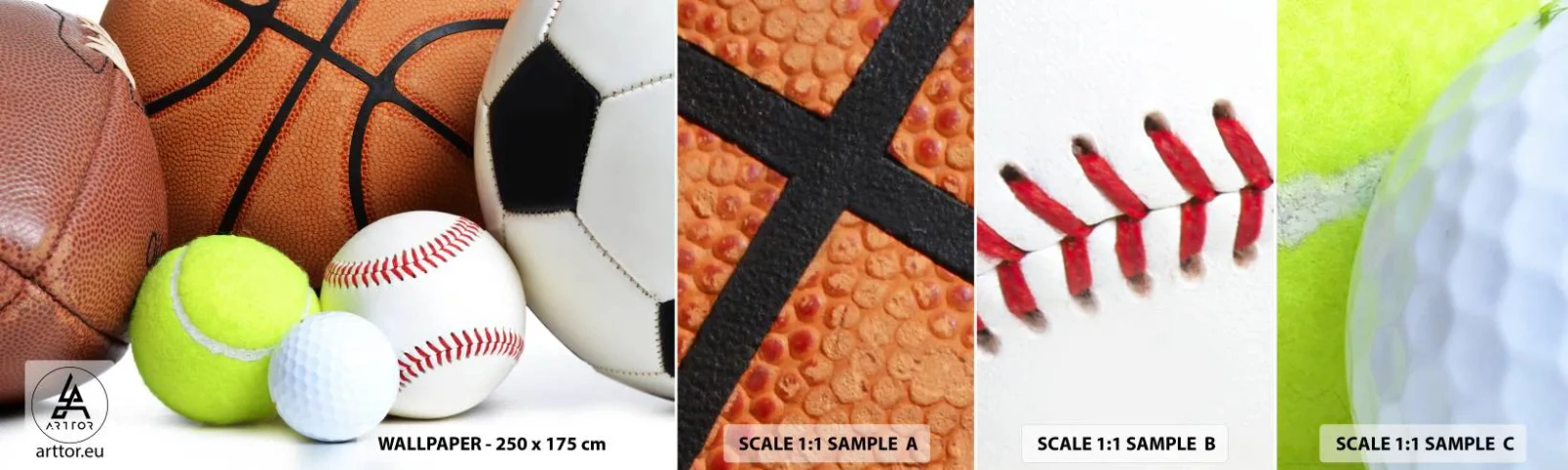 Échantillon De Papier Peint Standard Eco - Le football nous connecte ! - sport, Football, Ballon de basket - 100x30 cm