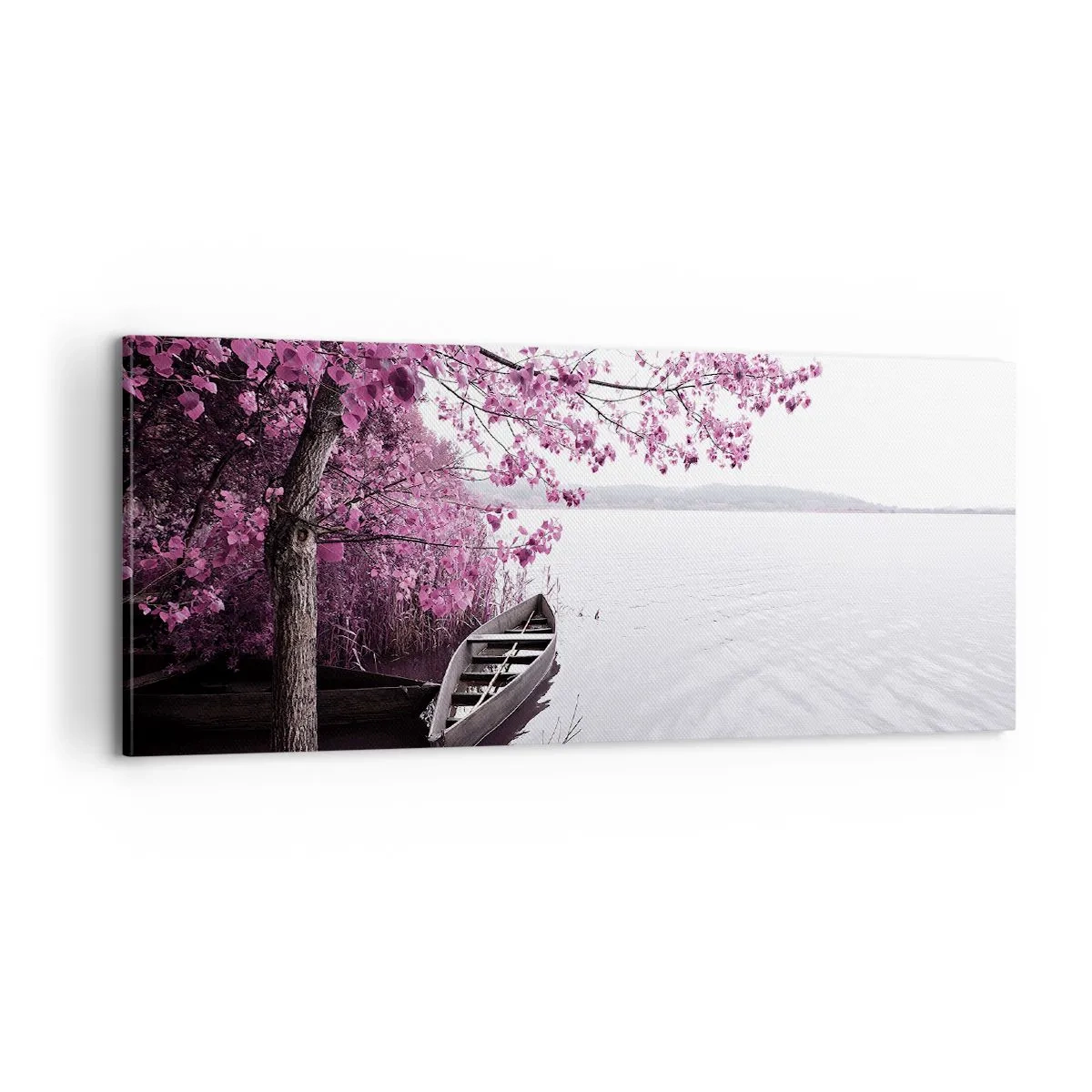 Impression sur toile - Image sur toile - Dans un silence rose - 100x40 cm