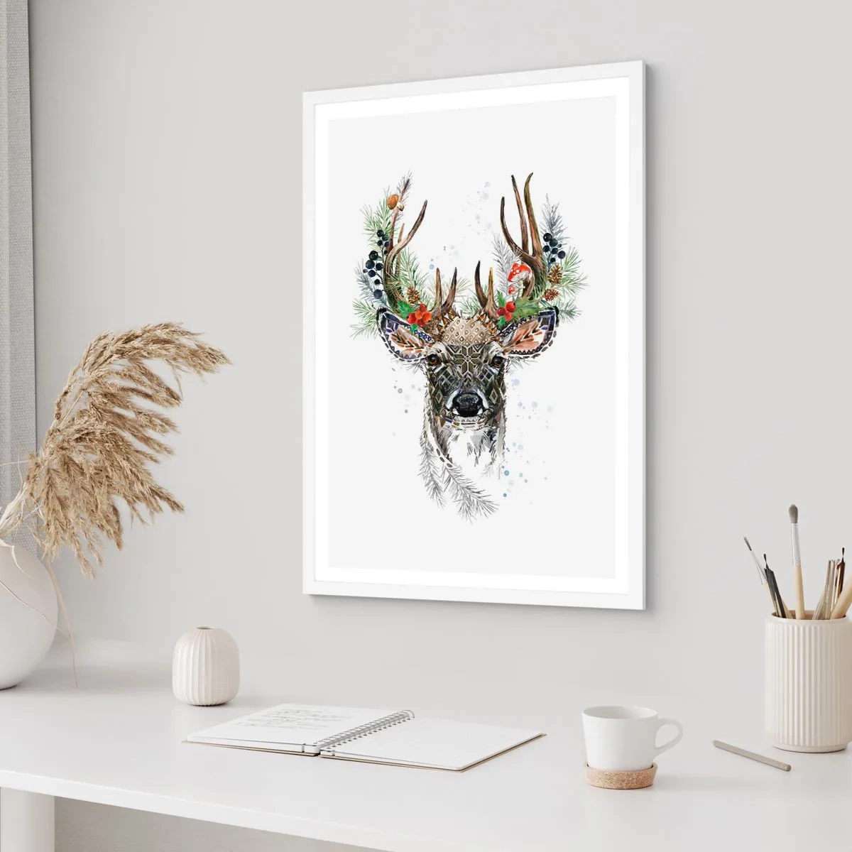 Affiche dans un cadre blanc - Poster - En robe de fête - 30x40 cm