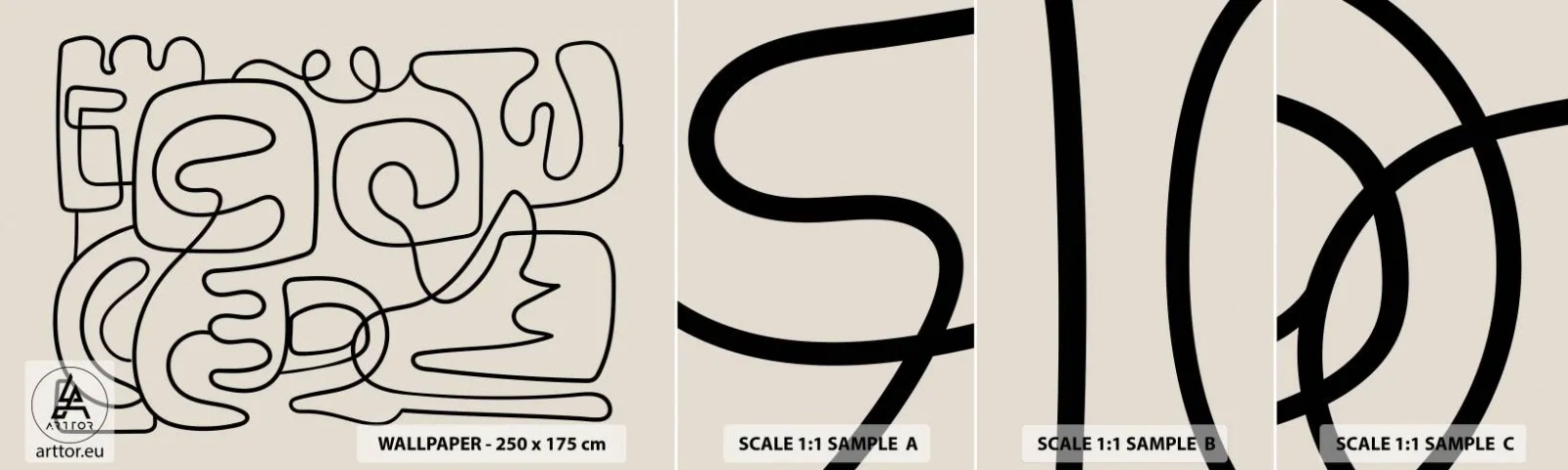 Échantillon De Papier Peint Standard Eco - Suivez les indices - Abstraction, Morceau, Linéaire - 100x30 cm